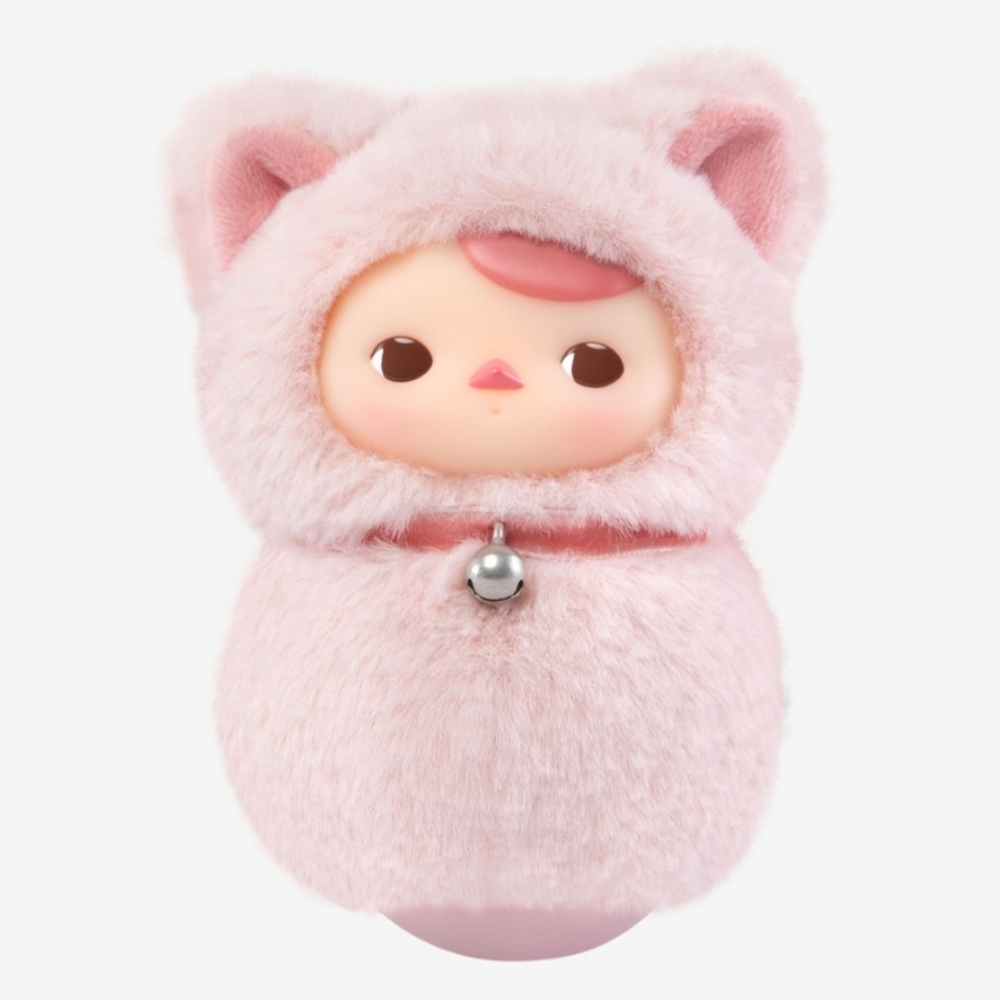 PUCKY Roly-Poly Kitty Series-Vinyl Plush NIB - Pink Cat